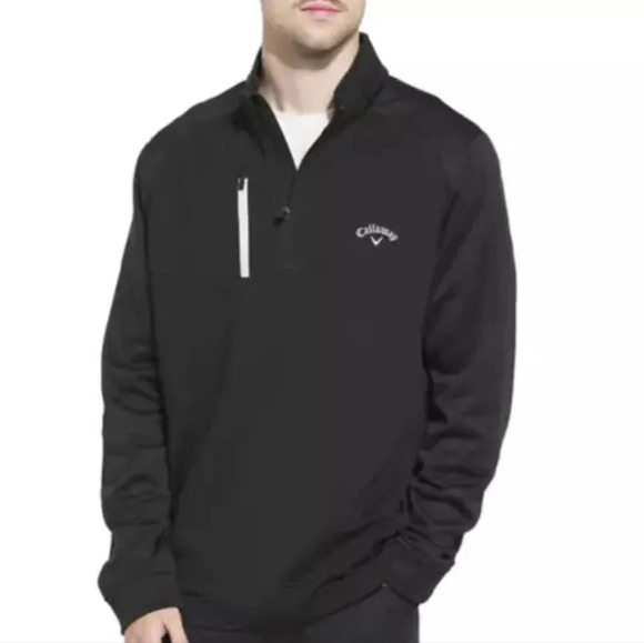 NWT Callaway Men's Textured Stripe 1/4 Zip Golf Pullover Sweatshirt M - Picture 1 of 8